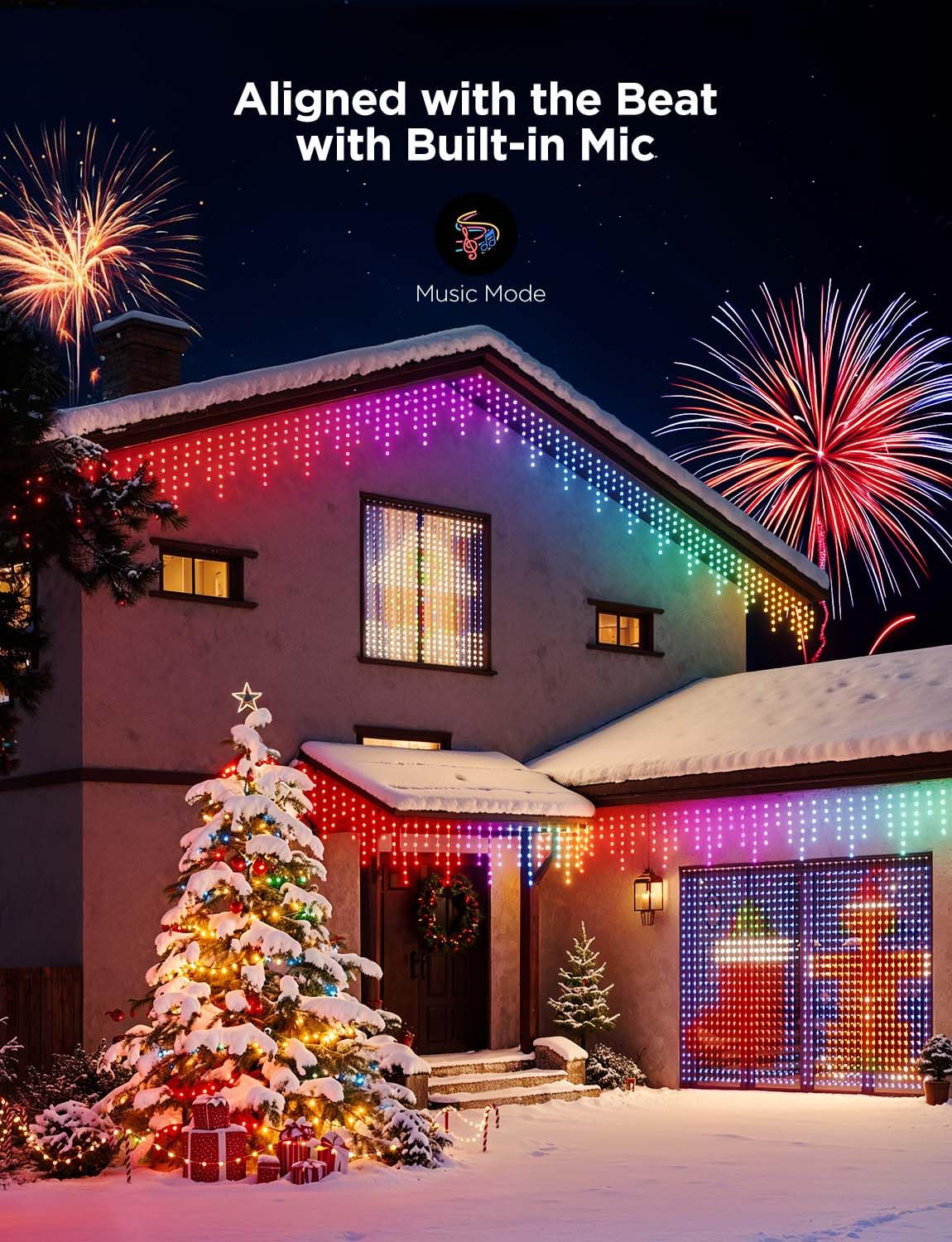 Foto 4 | Juego De Luces Navideñas Govee Holly-jolly Rgbic Led, 1 Paquete - Venta Internacional.