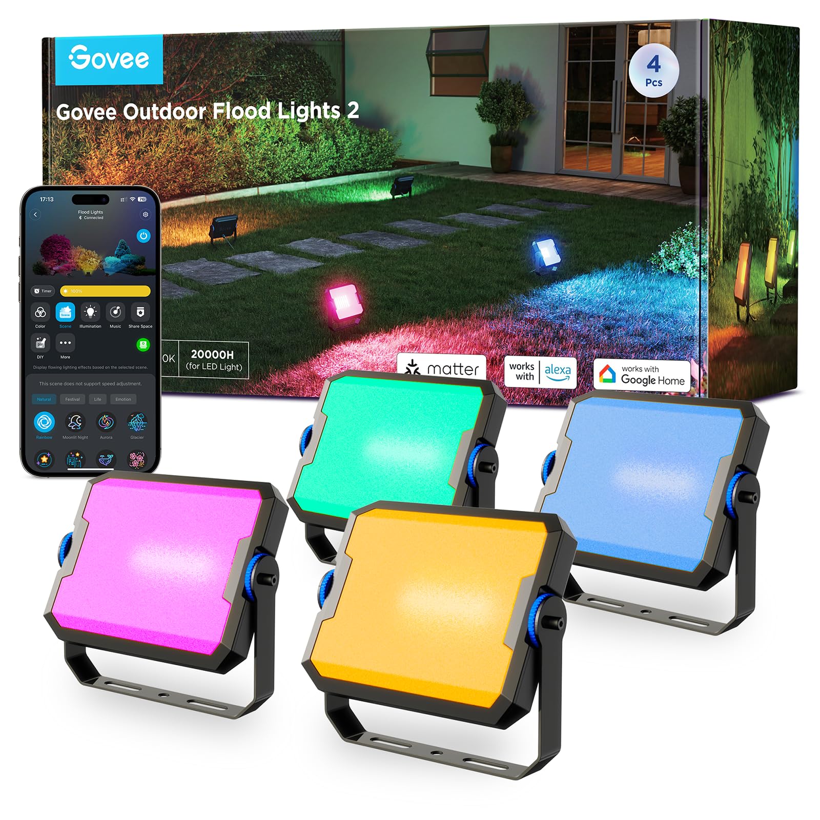 Foto 2 pulgar | Focos Led Govee Rgbic, Blanco Cálido Y Frío, Paquete De 4 Unidades - Venta Internacional.