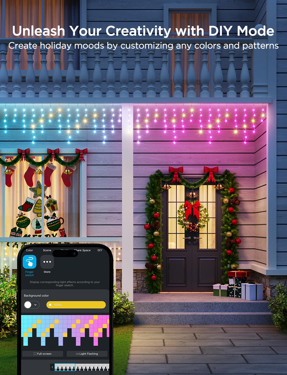 Foto 3 | Icicle Lights Govee Smart Rgbic 66 Pies 800 Led Ip65 A Prueba De Agua - Venta Internacional.