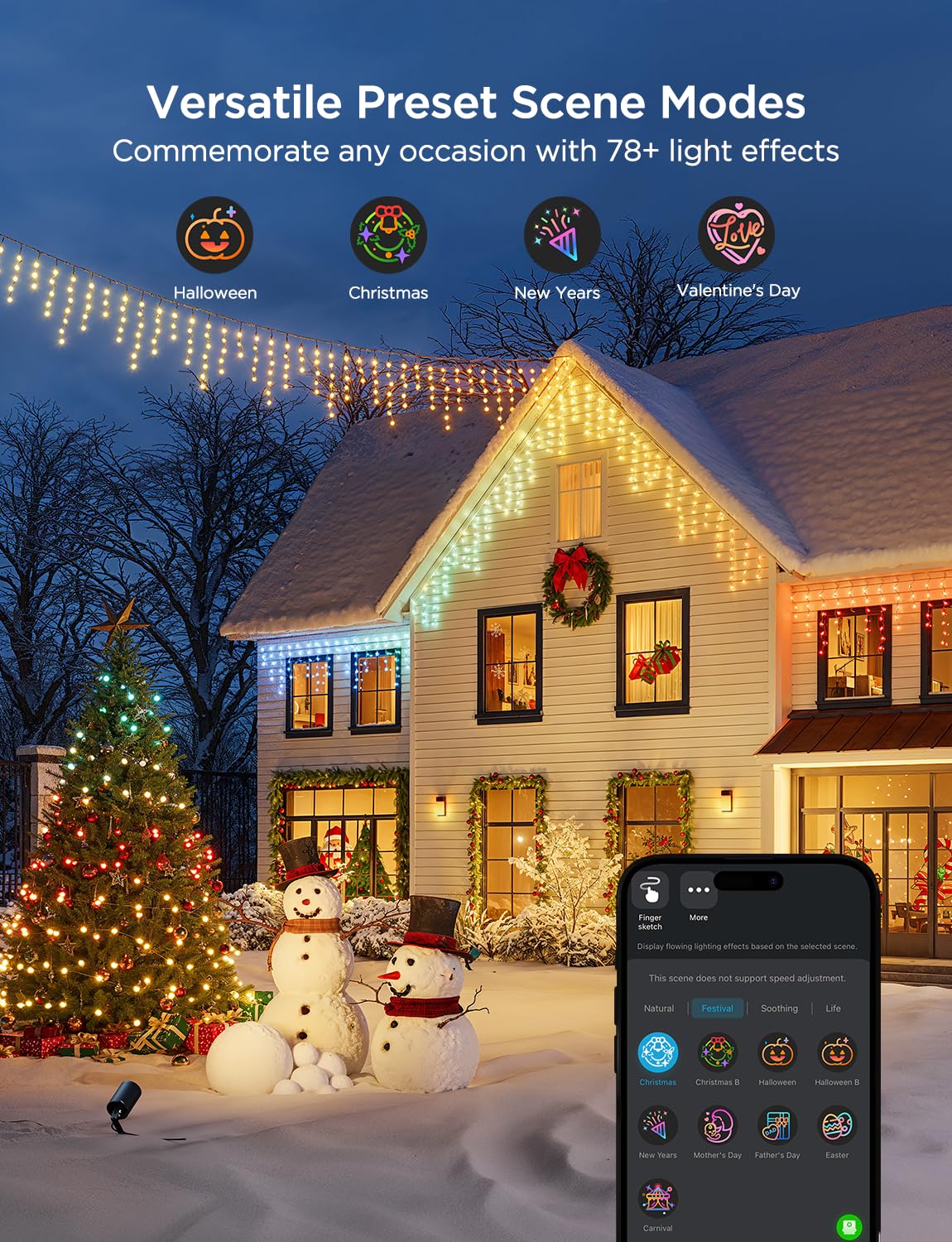 Foto 5 pulgar | Icicle Lights Govee Smart Rgbic 66 Pies 800 Led Ip65 A Prueba De Agua - Venta Internacional.