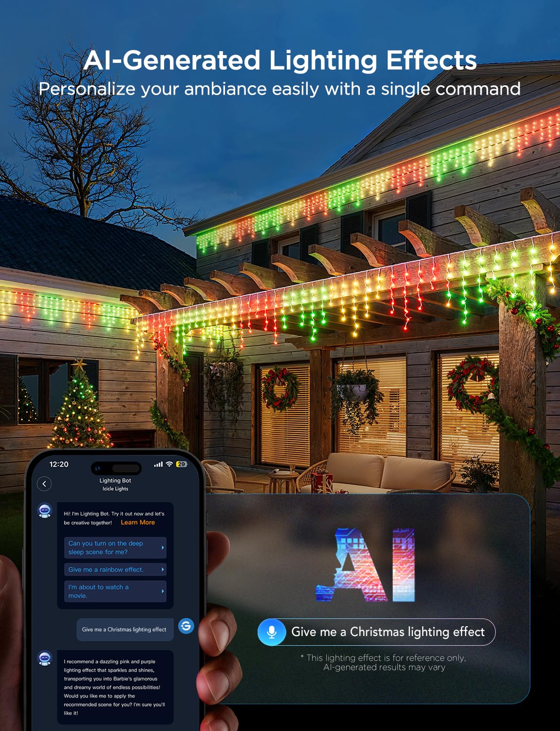 Foto 7 pulgar | Icicle Lights Govee Smart Rgbic 66 Pies 800 Led Ip65 A Prueba De Agua - Venta Internacional.