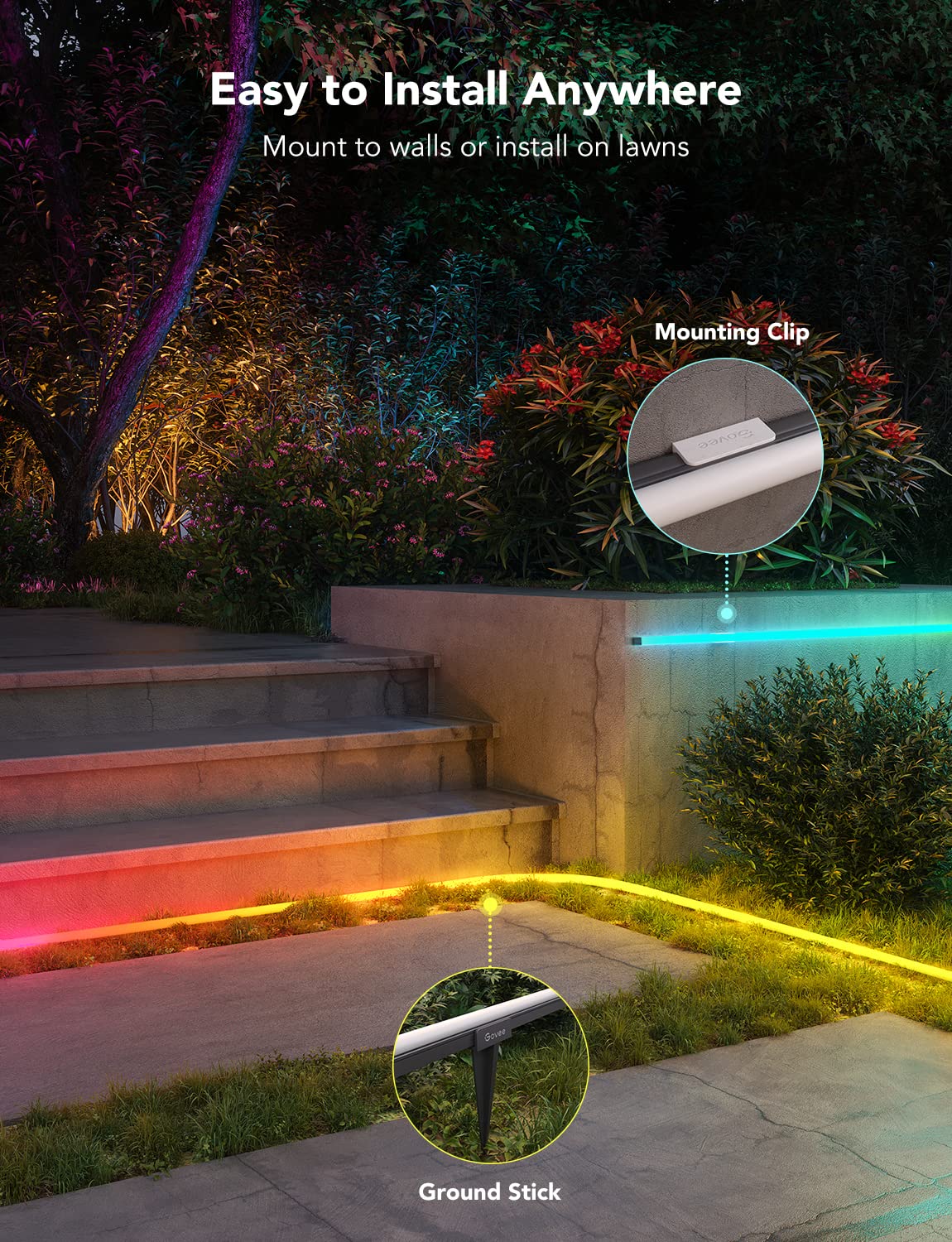 Foto 5 | Luces Tipo Cuerda De Neón Para Exteriores Govee, 20 M, Rgbic, Impermeables - Venta Internacional.