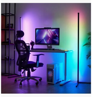 Foto 2 | Lampara De Piso Rgb Con 1.42m Control Remoto Rgbic Rainbow Bluetooth Color Negro
