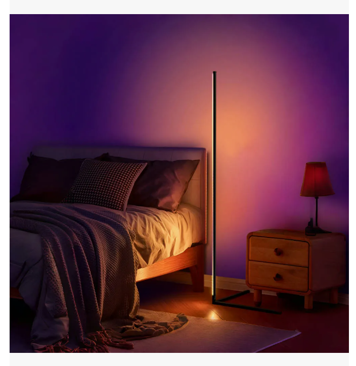 Foto 4 | Lampara De Piso Rgb Con 1.42m Control Remoto Rgbic Rainbow Bluetooth Color Negro