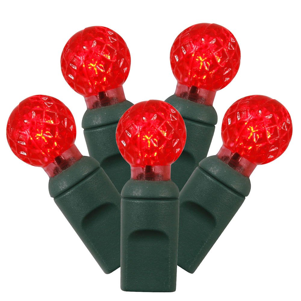 Foto 1 | Juego De Luces Led Vickerman 100 Luces G12 Rojas Sobre Cable Verde - Venta Internacional.