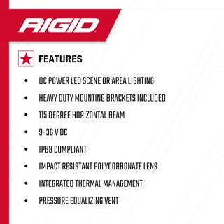 Foto 3 | Lámpara De Escena Rigid Industries, 2 X 2, 115 Grados Dc, Negra - Venta Internacional.