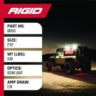 Foto 5 | Lámpara De Escena Rigid Industries, 2 X 2, 115 Grados Dc, Negra - Venta Internacional.