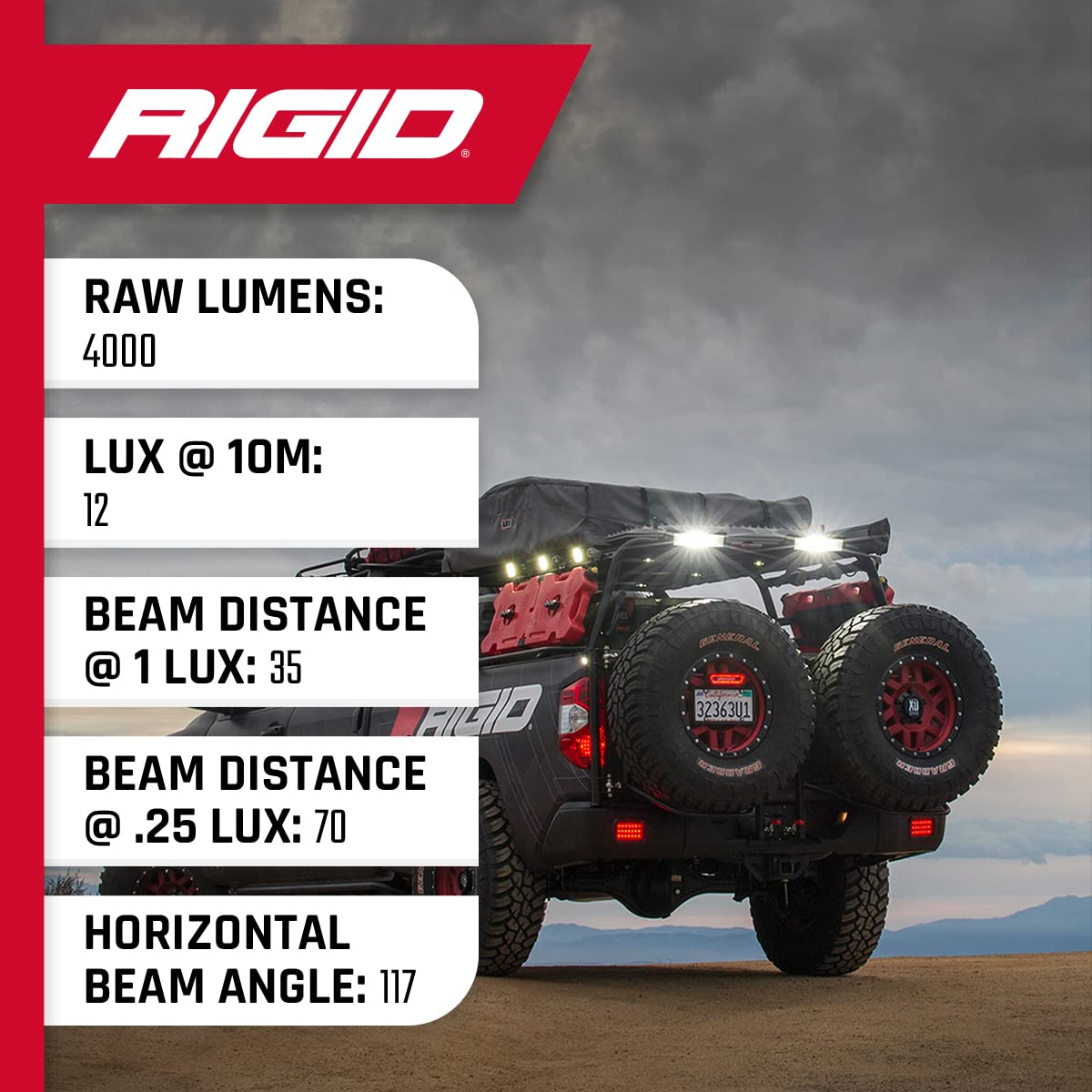 Foto 7 pulgar | Lámpara De Escena Rigid Industries, 2 X 2, 115 Grados Dc, Negra - Venta Internacional.