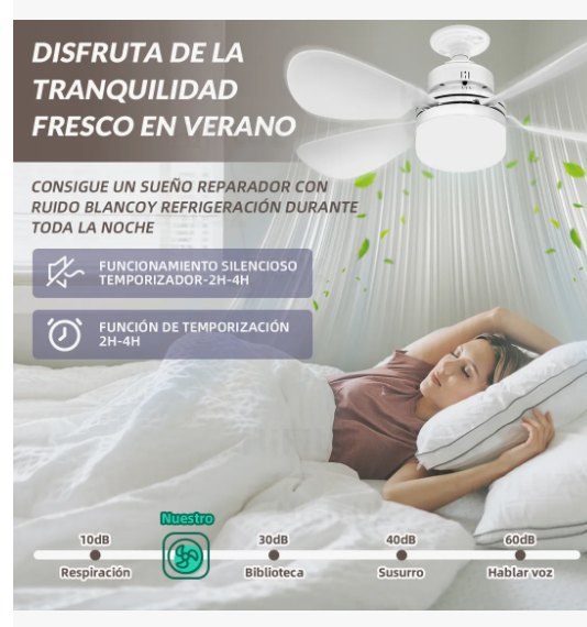 Foto 5 | Foco Con Ventiladores De Techo 40cm 5 Aspas Con Control Remoto