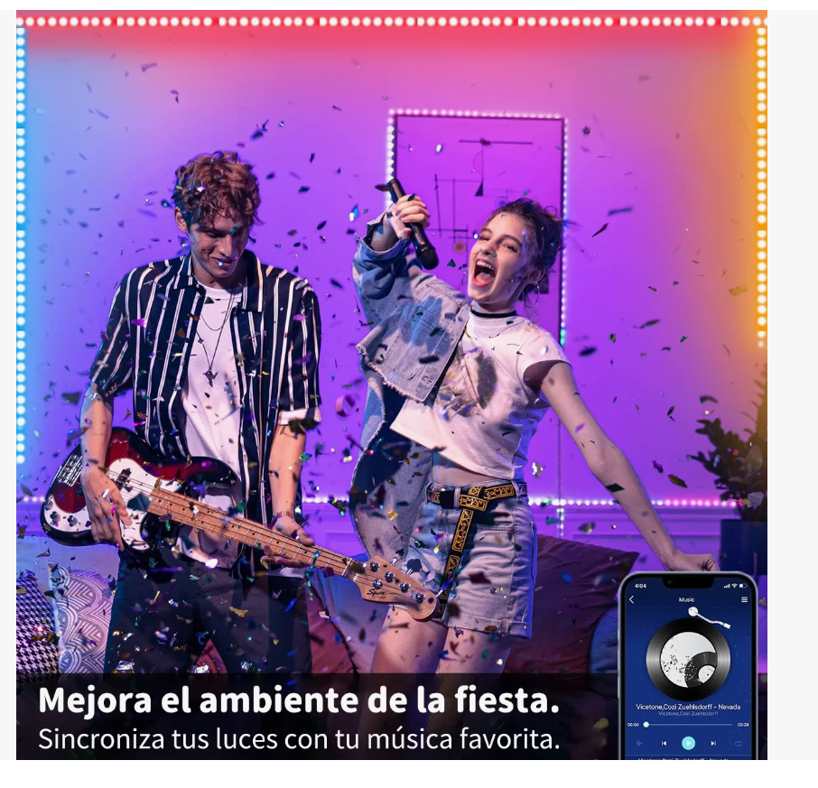 Foto 4 | Tira de Luz Led con Bluetooth 20 M