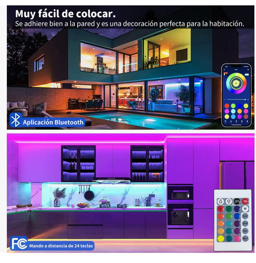 Foto 5 | Tira de Luz Led con Bluetooth 20 M