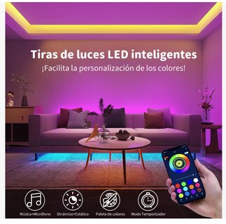 Foto 6 | Tira de Luz Led con Bluetooth 20 M