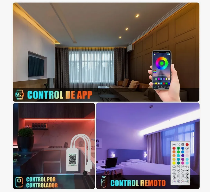 Foto 5 pulgar | Luces Led App Bluetooth Control 5050 Rgb 20m