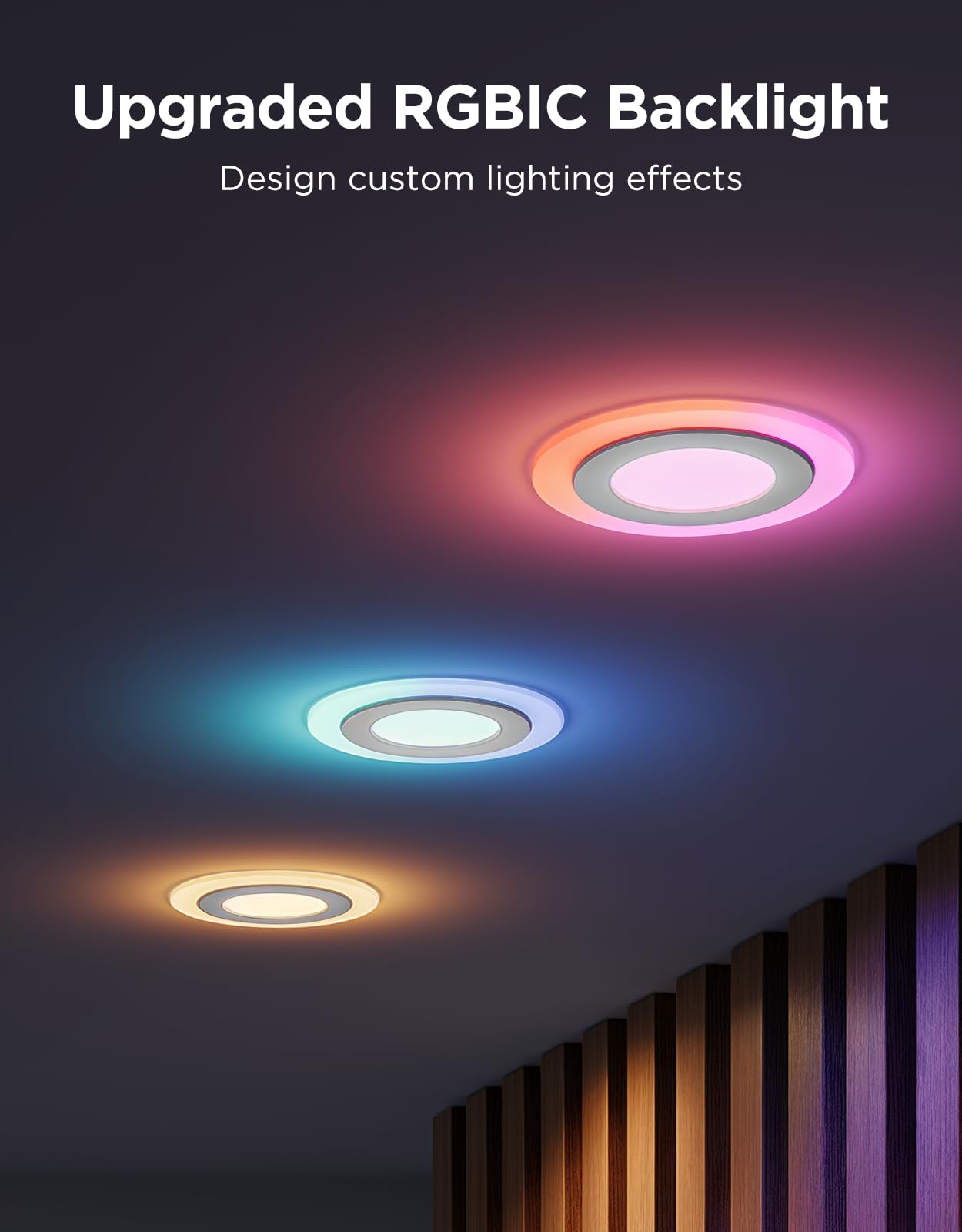 Foto 3 pulgar | Iluminación Empotrada Inteligente Govee Led Rgbic De 10 Cm, 900 Lúmenes, 2700 K, 6500 K - Venta Internacional.