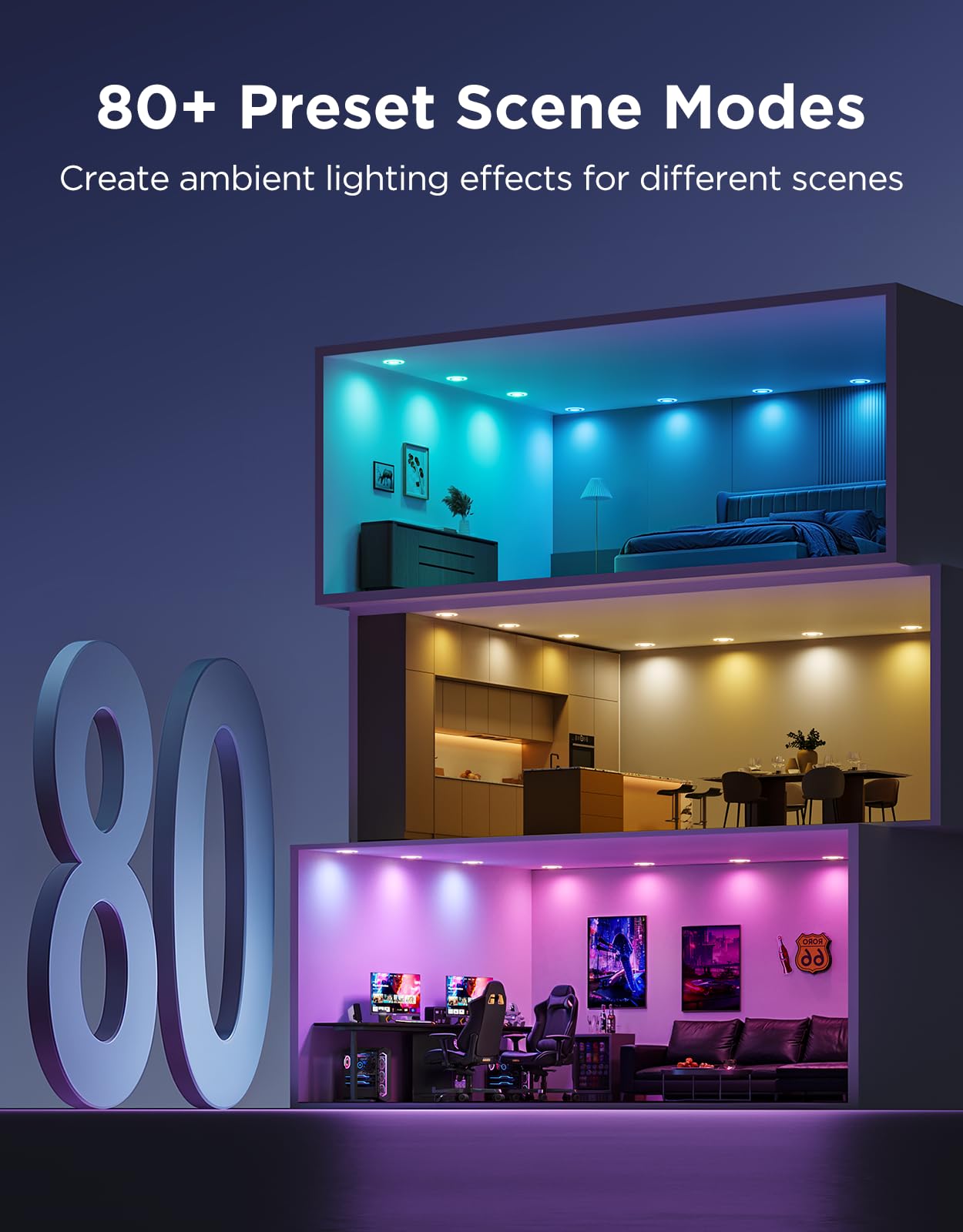 Foto 7 pulgar | Iluminación Empotrada Inteligente Govee Led Rgbic De 10 Cm, 900 Lúmenes, 2700 K, 6500 K - Venta Internacional.