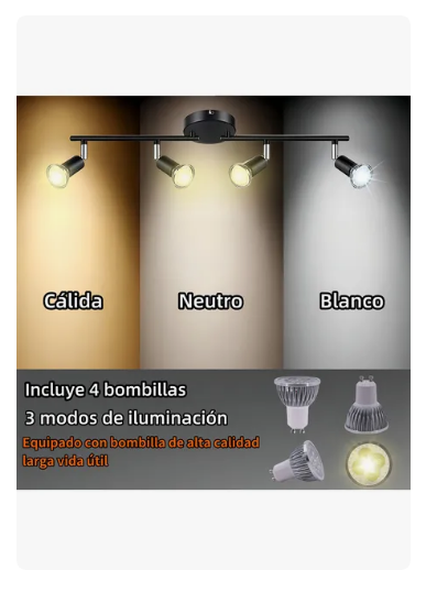 Foto 5 pulgar | Lámparas De Riel Lámpara De Techo Decorativas Moderna Para Sala Y Interiores