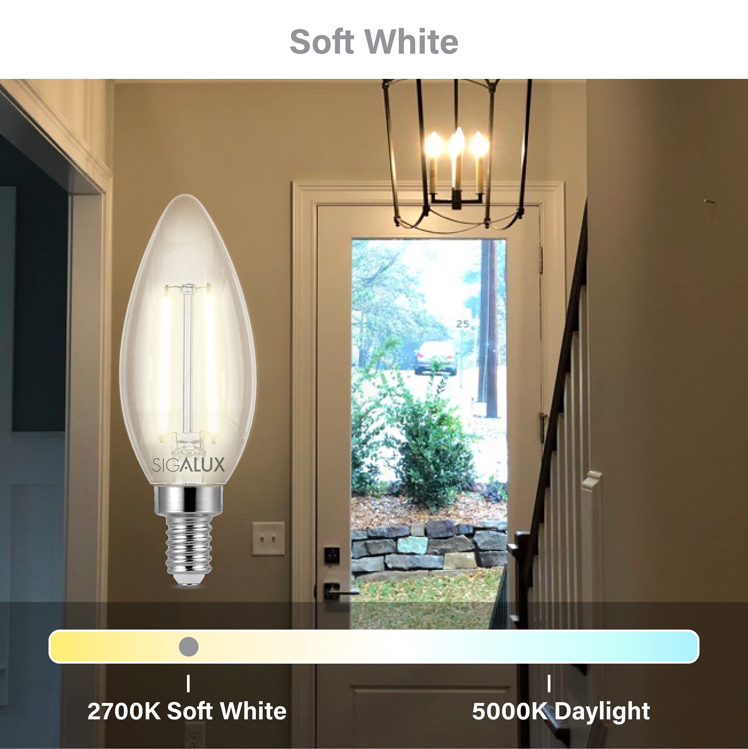 Foto 4 | Bombilla Led Sigalux E12 De 3 W (40 W)  Regulable  2700 K  Color Blanco Suave  Paquete De 24 - Venta Internacional.