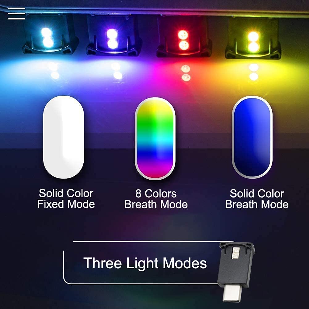 Foto 5 pulgar | Luz Led Rgb Aozita Mini Usb Tipo C Con Brillo Ajustable - Venta Internacional.