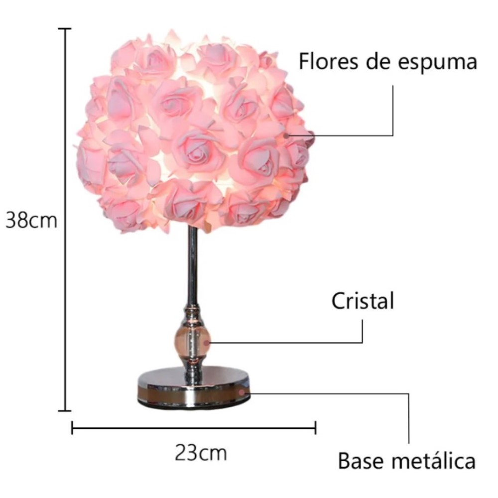 Foto 6 pulgar | Lampara Decorativa De Rosas Rosas