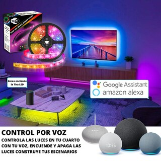 Foto 3 | Tira De Luz Led Smart Wifi 5050 Ip65 De 5m | Impermeable, Flexible, Rgb | Colores Pastel, Controlable Por Voz Con Alexa