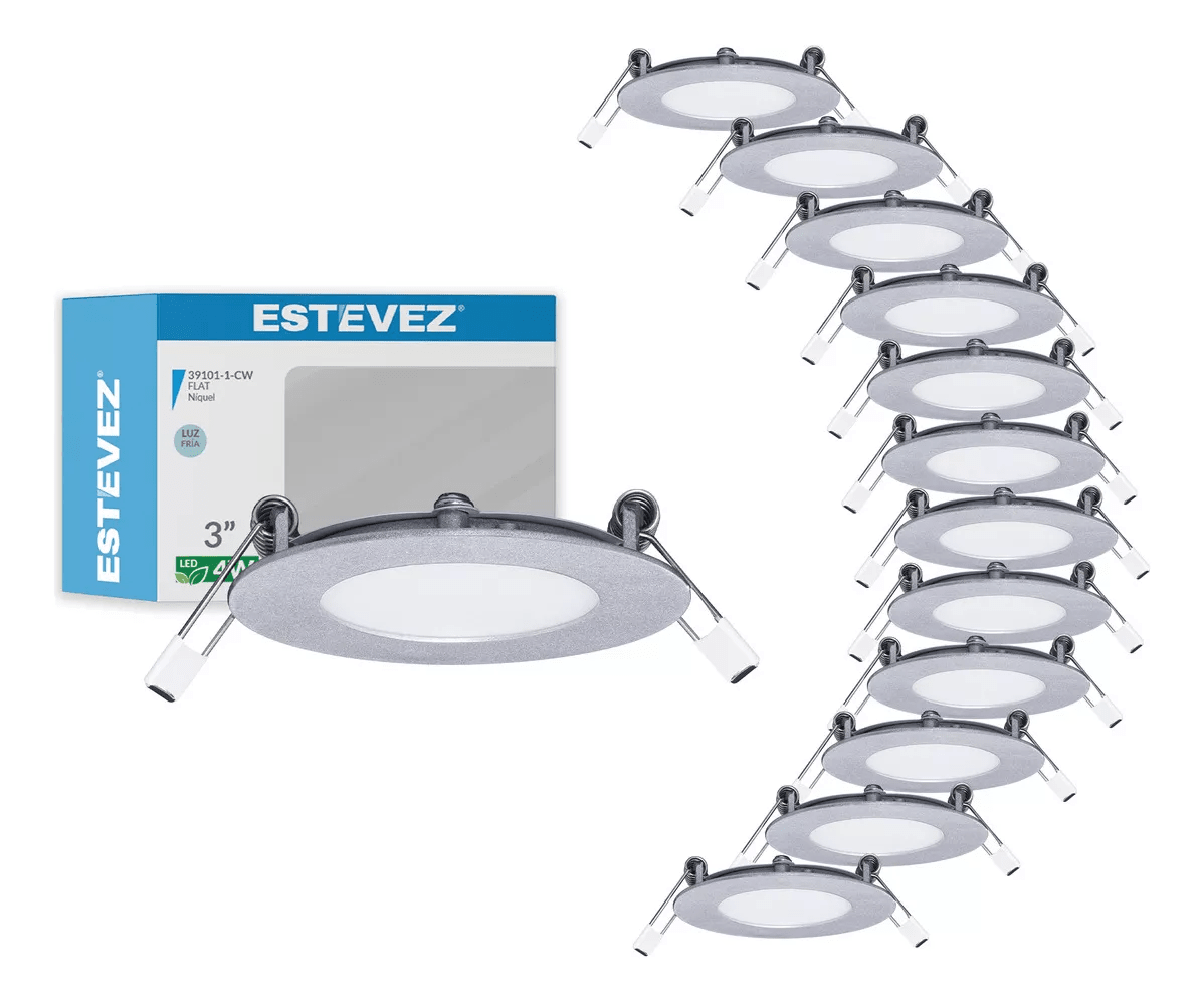 Pack 12 Lámparas Led Empotrable Estevez 4w Luz Fría Con Driver Incluido