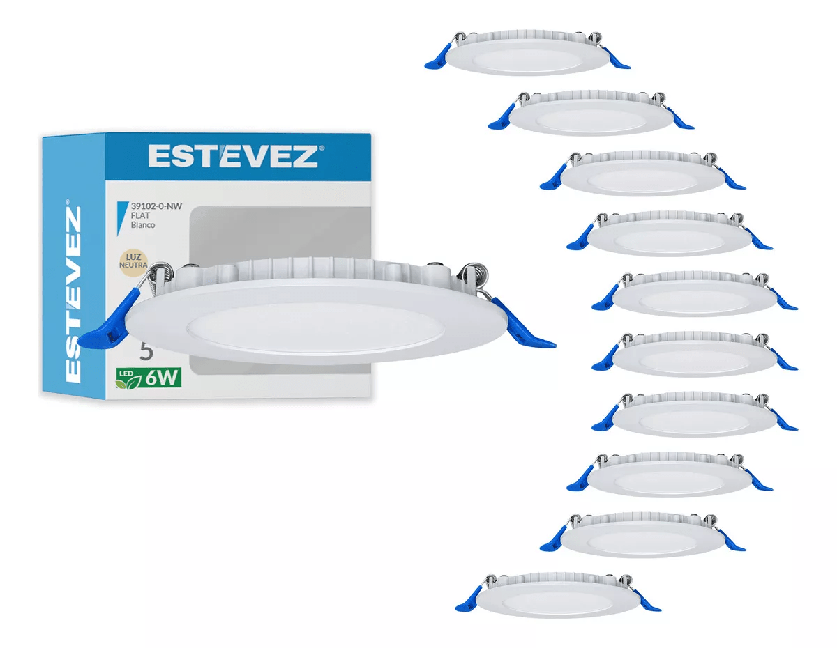 Foto 1 | Pack 10 Lámparas Led Empotrable Estevez Luz Neutra