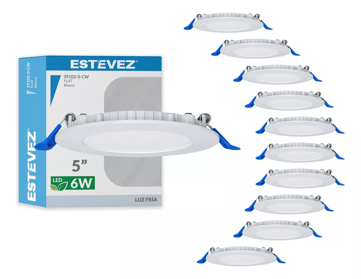 Foto 1 | Pack 10 Lámparas Techo Led 6w, Luz Fría 6500k, Estévez