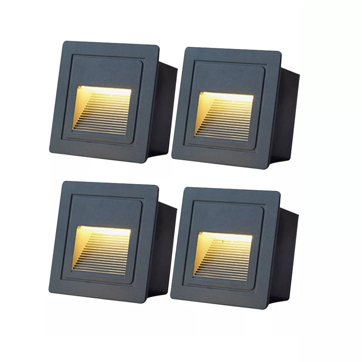 Foto 2 pulgar | Set Lampara Led Escalera Pared  Foco 3w Ip65 3500k 4 Piezas Eo Safe Imports Esi-14286 Negro