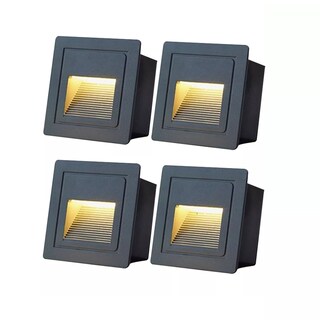 Foto 1 | Set Lampara Led Escalera Pared Foco 3w Ip65 3500k 4 Piezas Eo Safe Imports Esi-14286 Negro