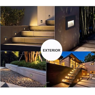 Foto 3 | Set Lampara Led Escalera Pared Foco 3w Ip65 3500k 4 Piezas Eo Safe Imports Esi-14284 Gris