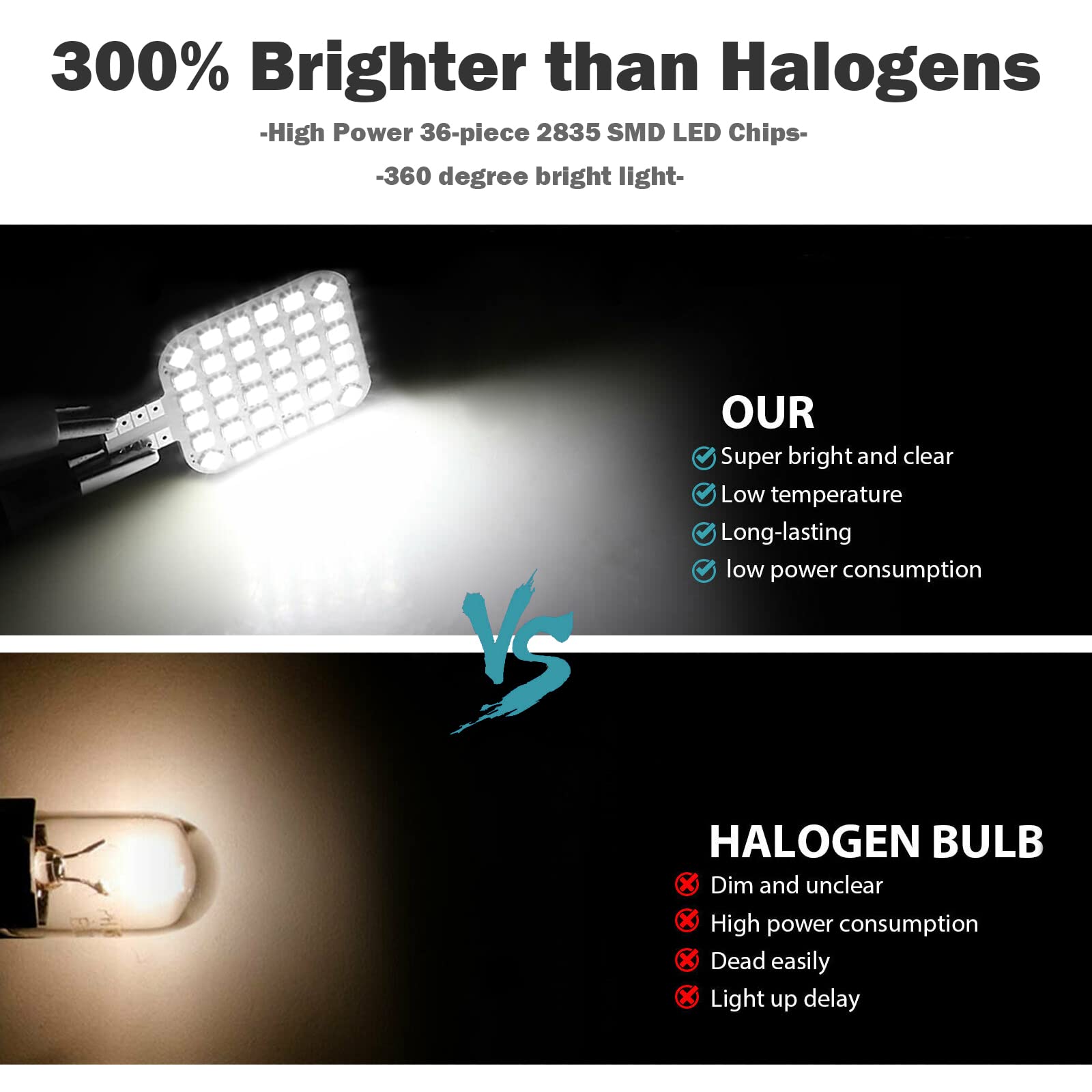 Foto 3 pulgar | Bombillas Led Xishwon T10 921 922 912 194 6500 K 12 V 20 Unidades - Venta Internacional.