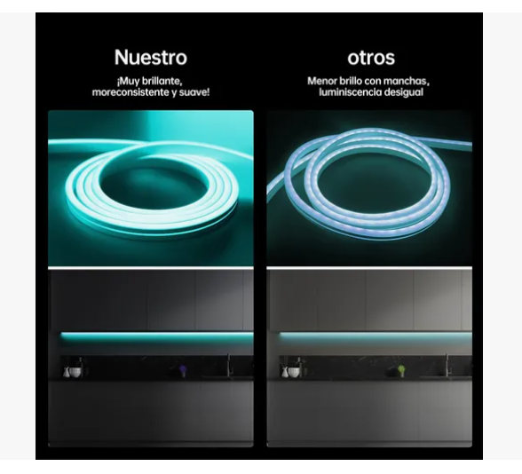 Foto 4 pulgar | Tiras De Leds Luz Luces Neón Flexible Manguera Con Fuente 5m
