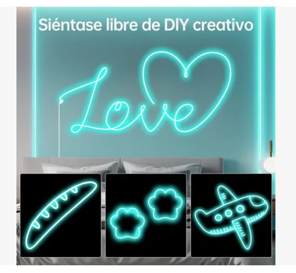 Foto 5 pulgar | Tiras De Leds Luz Luces Neón Flexible Manguera Con Fuente 5m