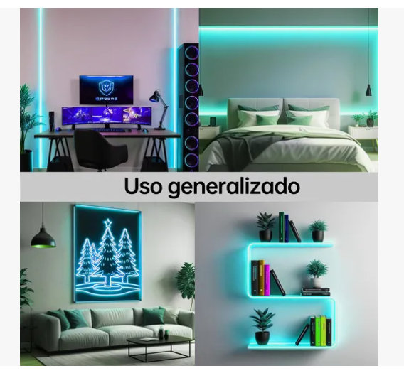 Foto 5 | Tiras De Leds Luz Luces Neón Flexible Manguera Con Fuente 5m