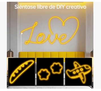 Foto 4 | Tiras De Leds Luz Luces Neón Flexible Manguera Con Fuente 5m