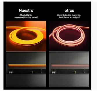 Foto 3 | Tiras De Leds Luz Luces Neón Flexible Manguera Con Fuente 5m