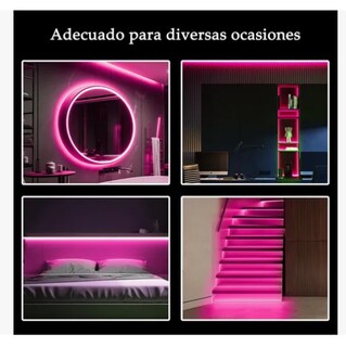 Foto 4 | Tiras De Leds Luz Luces Neón Flexible Manguera Con Fuente 5m