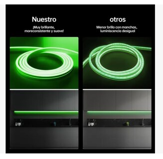 Foto 3 | Tiras De Leds Luz Luces Neón Flexible Manguera Con Fuente 5m