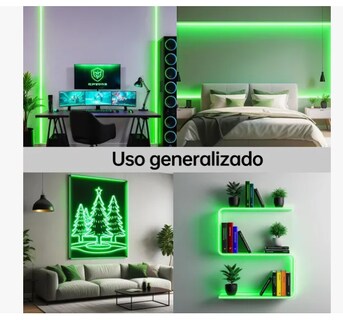 Foto 4 | Tiras De Leds Luz Luces Neón Flexible Manguera Con Fuente 5m