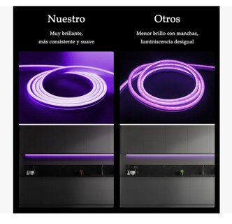 Foto 3 | Tiras De Leds Luz Luces Neón Flexible Manguera Con Fuente 5m