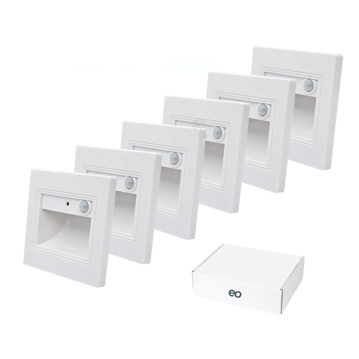 Foto 2 pulgar | 6 Luz De Escalera 1.5w Empotrable Foco Con Sensor Movimiento Eo Safe Imports Esi-19500 Blanco