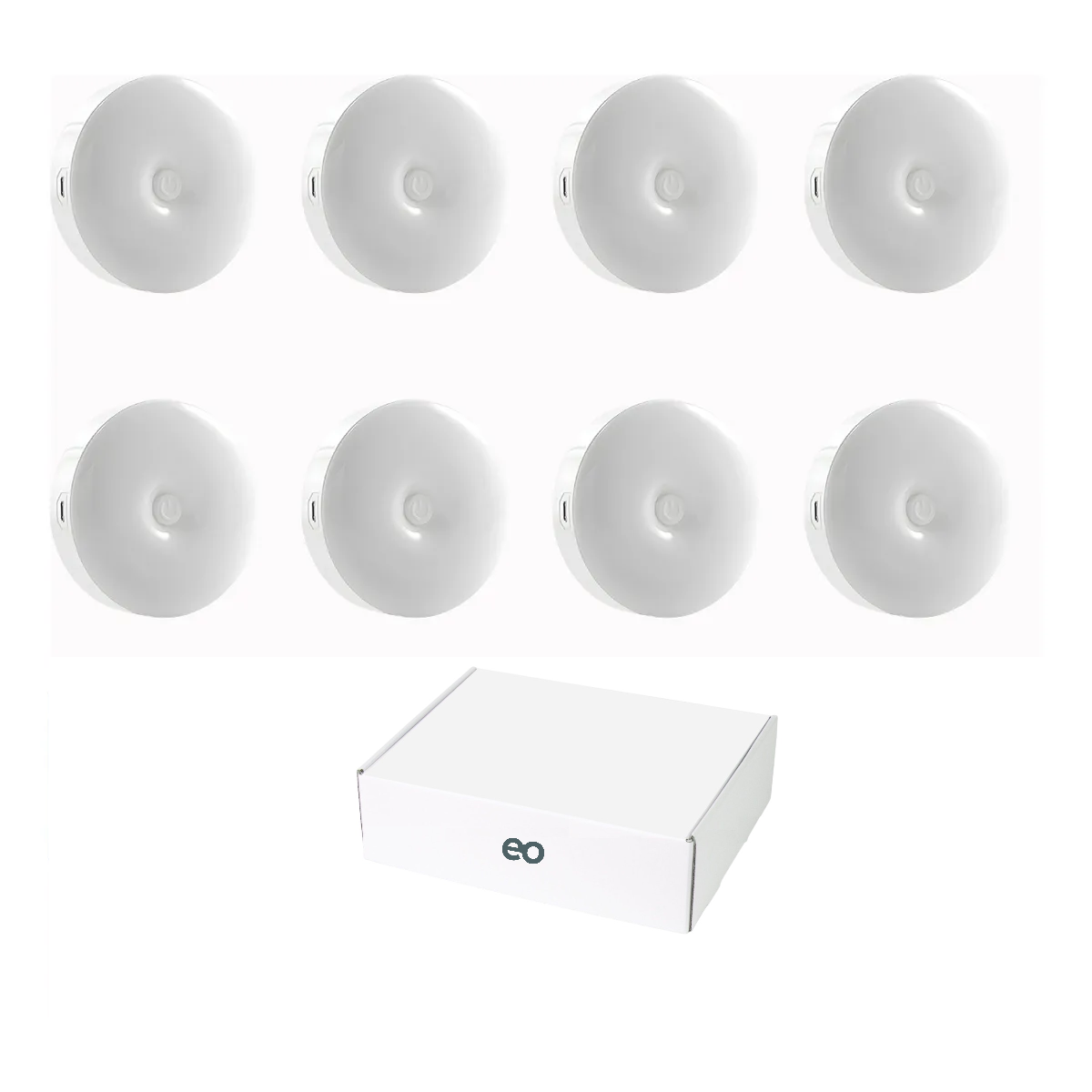 Foto 2 pulgar | Lámparas Pared Focos Led Clóset Recargable Usb 8pzs  Eo Safe Imports Esi-19498 Blanco