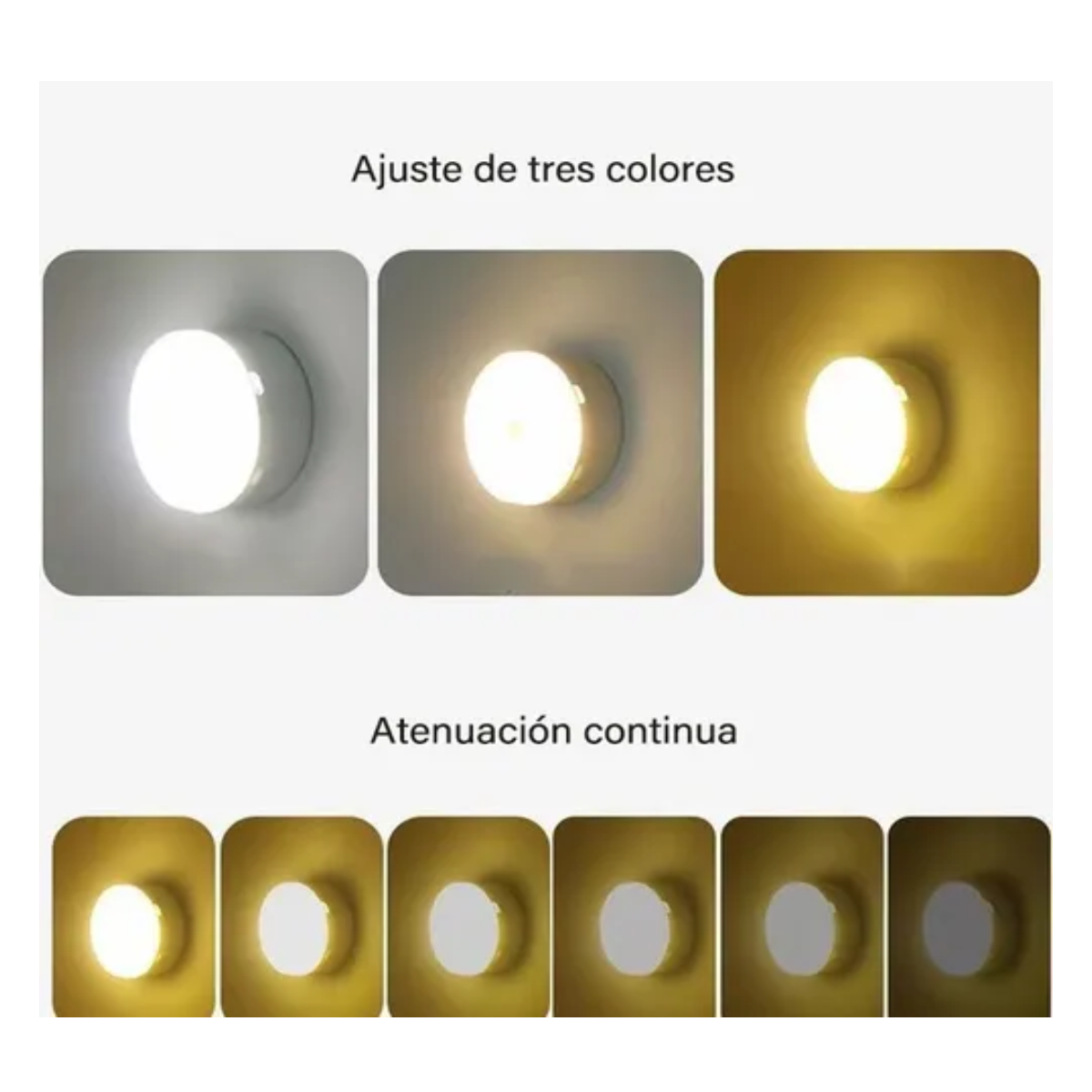 Foto 4 pulgar | Lámparas Pared Focos Led Clóset Recargable Usb 8pzs  Eo Safe Imports Esi-19498 Blanco