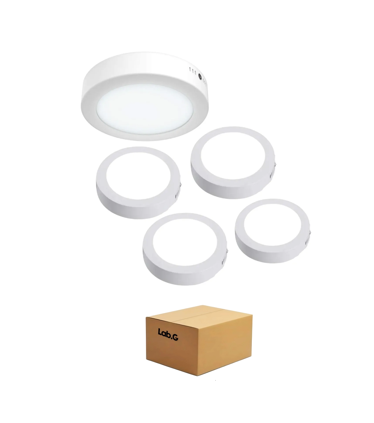 Foto 2 pulgar | 5 Pzs Lampara De Techo Sobreponer Led 18w Luminaria Lab.g Blanco