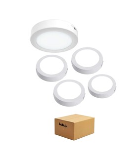 Foto 1 | 5 Pzs Lampara De Techo Sobreponer Led 18w Luminaria Lab.g Blanco