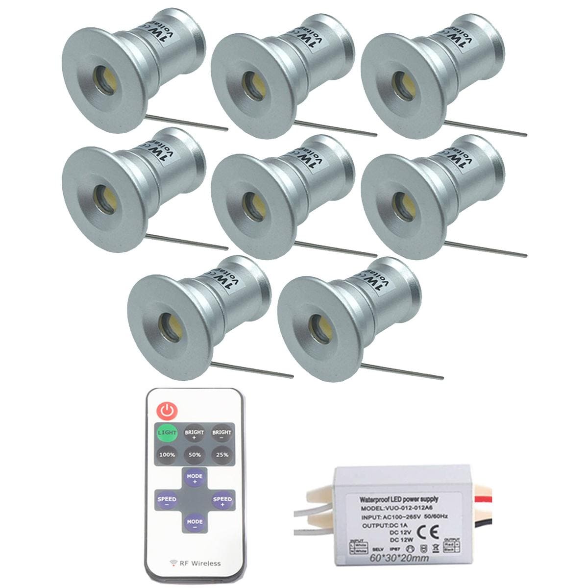 Mini Iluminación Led Ventdepot Mxims-004 8 Piezas Plata $1,105