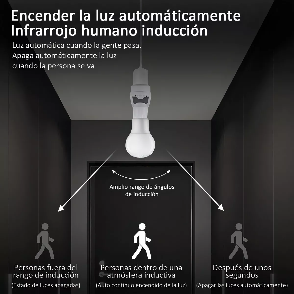 Foto 4 pulgar | 4 Porta Lámpara Sensor De Movimiento 360° Grados Infrarrojo Socket Para Foco Eo Safe Imports Esi-16601 Blanco