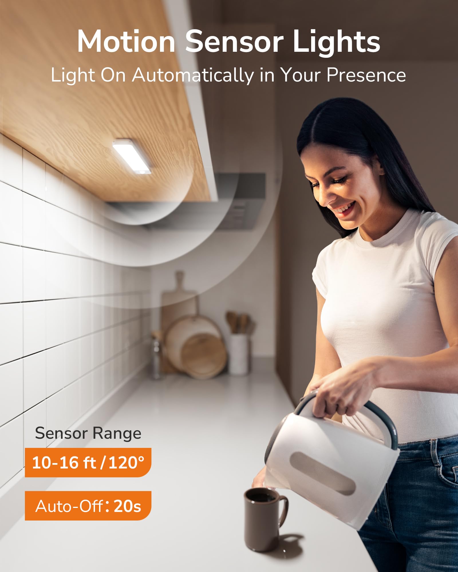 Foto 3 pulgar | Luces Para Debajo Del Gabinete, Sensor De Movimiento Inalámbrico Ulg 96 Led (paquete De 5) - Venta Internacional.