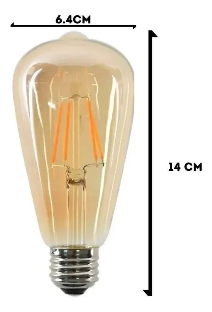 Foto 4 pulgar | Paquete De 10 Bombillas Led Retro Vintage, Luz Cálida, Base E27 De 4 W - Venta Internacional.