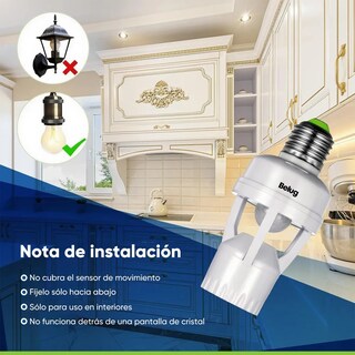 Foto 2 | 4 Porta Lámpara Sensor De Movimiento 360° Grados Infrarrojo